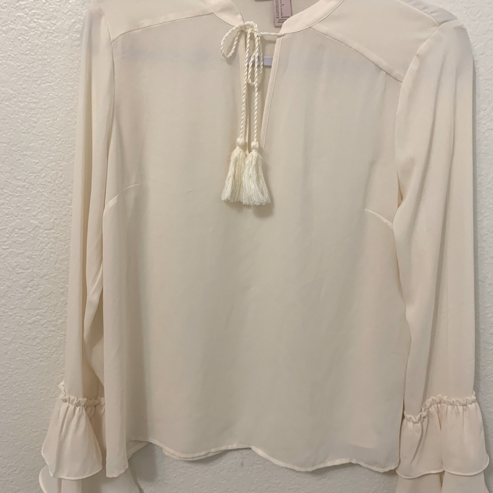 Beige Long Sleeve Blouse